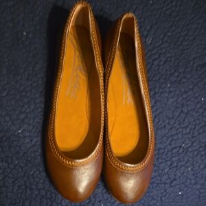 NWT Zodiac Cognac Leather Ballet Flats